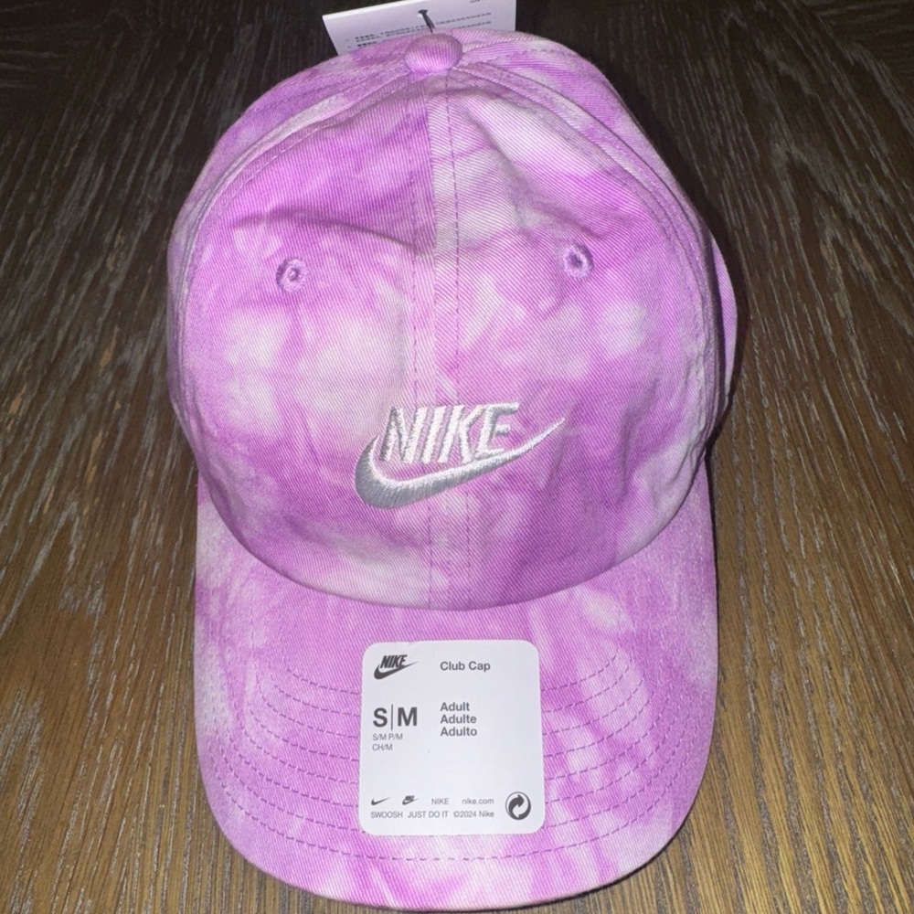 Nike Club Cap Dri FIT Pink/White Tie Dye Hat Size S/M Unisex FB5505-532 New Tags